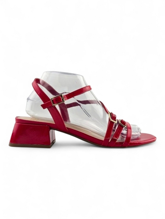 Jones New York Shoes - NWT Jones New York Women's Red Patent Strappy Block Heel Buckle Sandals 7.5M
